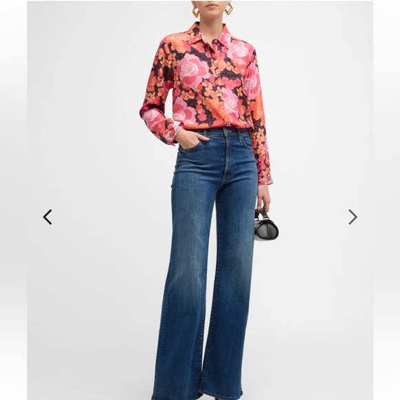 Johnny Was Becca Button Down Shirt Medium Silk - Picture 11 of 16